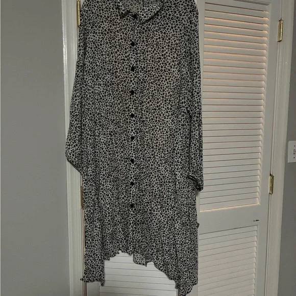 Leopard Print Button-Down Dress - Picture 1 of 4